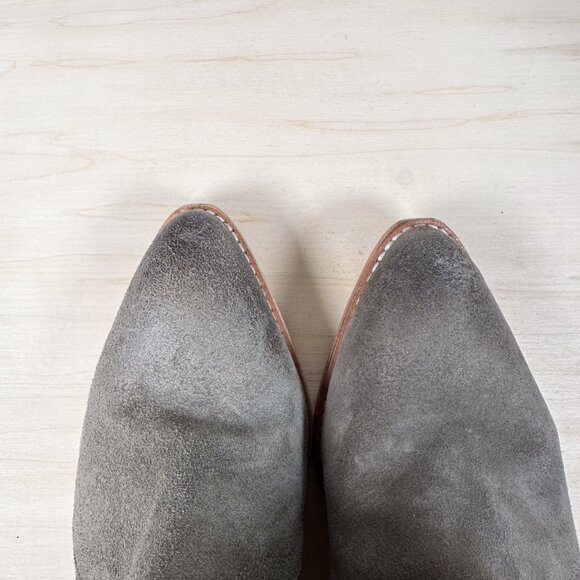 Free People Gray Taupe Frontier‎ Western Boot Women's size 7.5/ 38 EU Suede - Picture 9 of 10